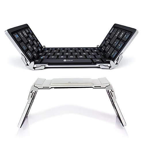 iClever Bluetooth Keyboard, Foldable Wireless Keyboard with Portable Pocket Size, Aluminum Alloy Housing, Carrying Pouch, for iPad, iPhone, and More Tablets, Laptops and Smartphones