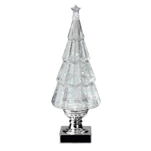 Midwest-CBK Shimmer Christmas Tree Silver LED Light Up 5 x 14 Inch Acrylic Tabletop Figurine Midwest-CBK Shimmer Christmas Tree Silver LED Light Up 5 x 14 Inch Acrylic Tabletop Figurine