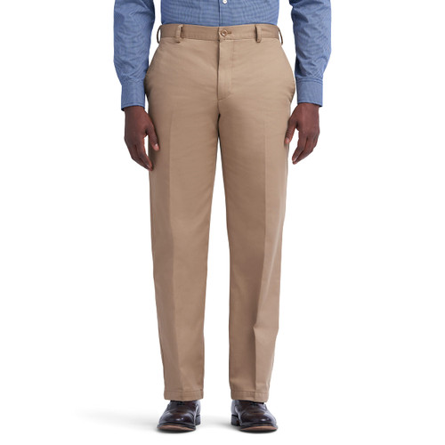 IZOD Men's American Chino (Inert Flat-Front or Pleated) Classic-Fit Pants, English Khaki, 36W x 32L
