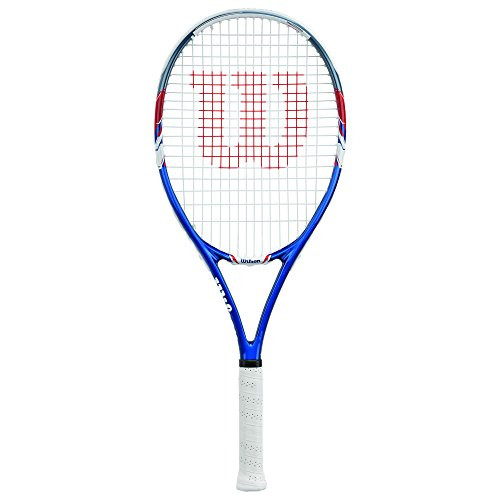 Wilson US Open Strung Tennis Racquet, 4 1/4-Inch, Blue/Gray