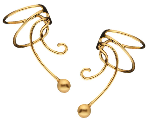Simple Ball Pair Non-pierced Wave Ear Cuff Earring Wrap Clips