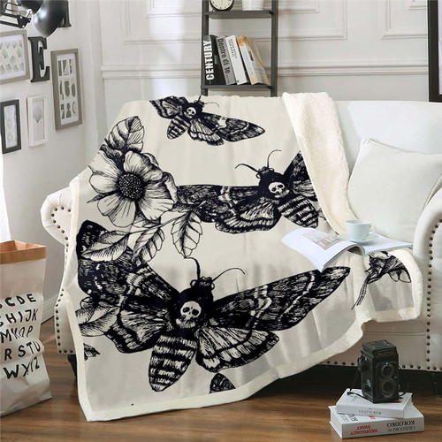 Gothic Skull Sherpa Blanket Decorative Death Moth and Flowers Plush Blanket for Bed Sofa Couch Decor Pesonalized Skeleton Bones Fleece Throw Blanket Black Cream Fuzzy Blanket Twin 60"x80" Gothic Skull Sherpa Blanket Decorative Death Moth and Flowers Plush Blanket for Bed Sofa Couch Decor Pesonalized Skeleton Bones Fleece Throw Blanket Black Cream Fuzzy Blanket Twin 60"x80"