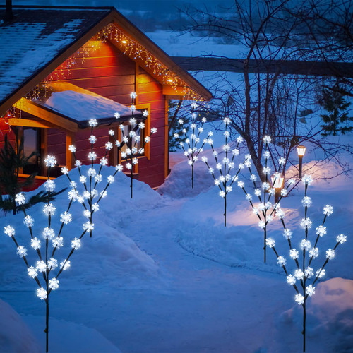 VIHOSE 8 Pack Christmas Snowflake Solar Pathway Lights, Garden Stake Lights Outdoor Waterproof, 160LED White Snowflake Tree Lights Landscape Lights for Christmas Garden Patio Lawn Yard Decorations VIHOSE 8 Pack Christmas Snowflake Solar Pathway Lights, Garden Stake Lights Outdoor Waterproof, 160LED White Snowflake Tree Lights Landscape Lights for Christmas Garden Patio Lawn Yard Decorations