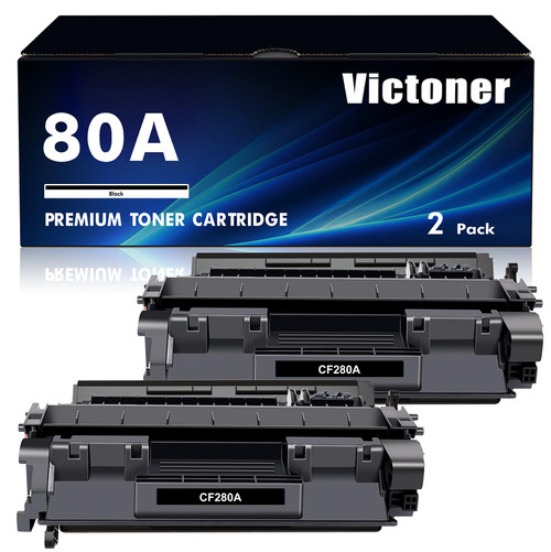 CF280A 80A Toner Cartridge Black: Compatible Replacement for HP 80A CF280A 80X CF280X for Laserjet Pro 400 M401dne M401dw M401n M401a MFP M425dw MFP M425dn M401 M425 Printer (2-Pack)