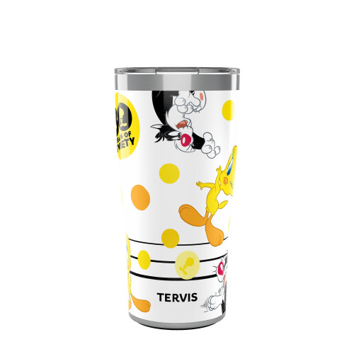 Tervis Traveler Warner Brothers Tweety 80th Anniversary Triple Walled Insulated Tumbler Travel Cup Keeps Drinks Cold & Hot, 20oz, Stainless Steel