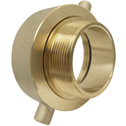SpringSpray Swivel 2-1/2" NST (NH) Female x 2" NPT Male Brass Fire Hydrant Adapter with Pin Lug Brass Fire Equipment Hose Adapter
