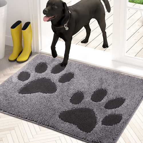 PURRUGS Dirt Trapper Door mat 24" x 35.5", Non-Skid/Slip Machine Washable Microfiber Entryway Rug, Dog Door Mat, Super Absorbent Welcome mat for Muddy Wet Shoes and Paws, Grey PURRUGS Dirt Trapper Door mat 24" x 35.5", Non-Skid/Slip Machine Washable Microfiber Entryway Rug, Dog Door Mat, Super Absorbent Welcome mat for Muddy Wet Shoes and Paws, Grey