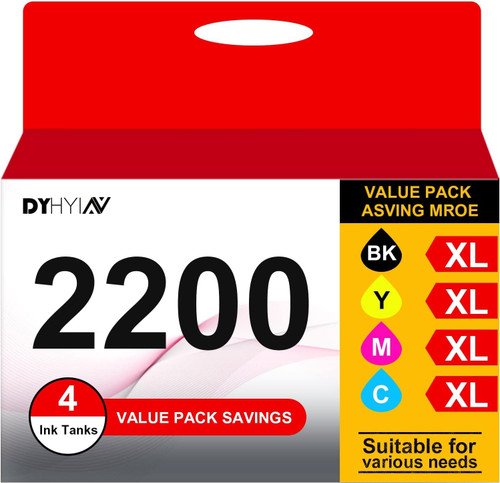 2200XL Ink cartridges Compatible for Canon Maxify PGI 2200 XL PGI-2200XL to use with MB5120 MB5420 MB5320 iB4020 iB4120 MB5020 Printer (Black Cyan Magenta Yellow, 4 Pack) 2200XL Ink cartridges Compatible for Canon Maxify PGI 2200 XL PGI-2200XL to use with MB5120 MB5420 MB5320 iB4020 iB4120 MB5020 Printer (Black Cyan Magenta Yellow, 4 Pack)