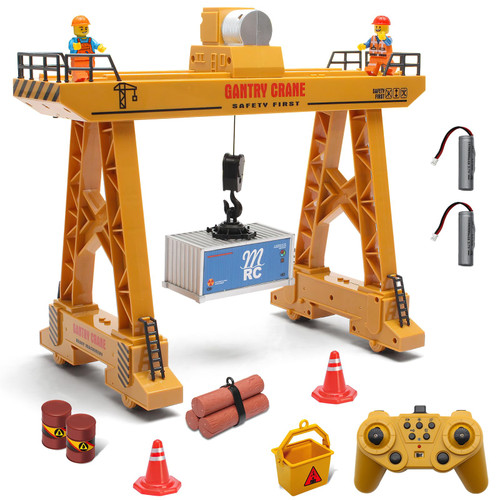 Leopmase Remote Control Crane, 2.4G RC Crane Toy 11 Channel Radio Control Construction Crane Set Toys Lift Model with Light & Sound Toy for Boys Kids Adults Gift