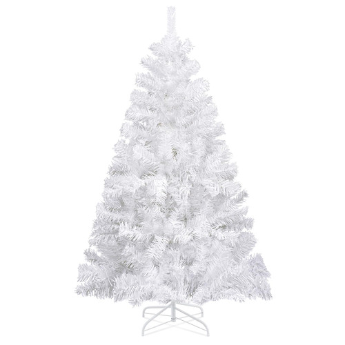 JEAREY Artificial Holiday Christmas Tree 6ft, Unlit Premium Hinged Spruce Holiday Xmas Tree, 800 Branch Tips & Metal Foldable Stand for Home, Office, Party Decoration, White