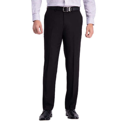 Haggar Men's Comfort Performance Stretch Straight Fit Pant with Super Flex Waistband (as1, Waist_Inseam, Numeric_36, Numeric_32, Regular, Regular, Black, 36W x 32L)