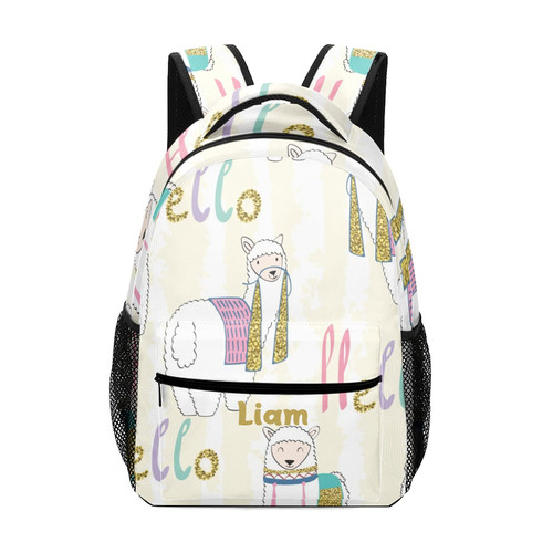 Grandkli Hello Alpaca Personalized School Backpack Bags Kids Backpack for Teen Boys Girls ,Custom Travel Backpack Bookbag Grandkli Hello Alpaca Personalized School Backpack Bags Kids Backpack for Teen Boys Girls ,Custom Travel Backpack Bookbag
