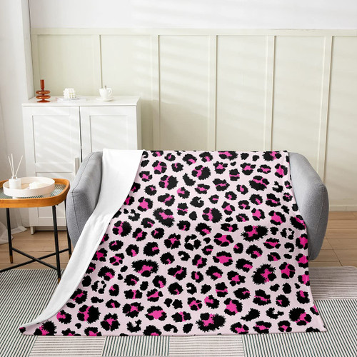 All Season Red Leopard Bed Blanket Kids,Safari Cheetah Print Fleece Throw Blanket Wild Animal Flannel Fuzzy Blanket for Kids Boys Girls,Microfiber Plush Blanket Room Decor Queen 90"x90"