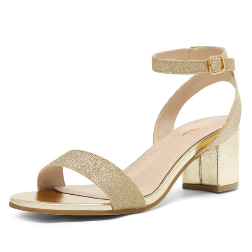 DREAM PAIRS Womens Open Toe Ankle Strap Low Block Chunky Heels Sandal Party Dress Pumps Shoes, Gold/Glitter - 10 (Carnival) DREAM PAIRS Womens Open Toe Ankle Strap Low Block Chunky Heels Sandal Party Dress Pumps Shoes, Gold/Glitter - 10 (Carnival)