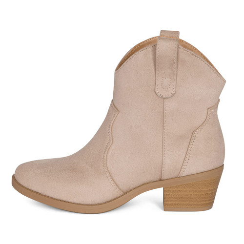 Seamy- Women's Cowboy/Cowgirl Western Stitch Pull On Stacked Block Heel Pointed Toe Ankle Boots (Clay IMSU, us_footwear_size_system, adult, women, numeric, medium, numeric_11)