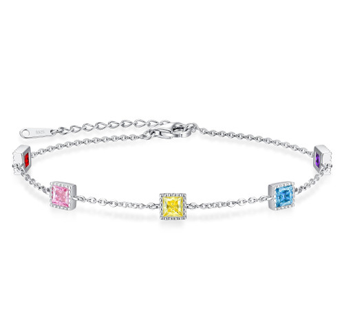 CDE 925 Sterling Silver Birthstone Bracelets for Women, Dainty Women Charm Link Bracelet Adjustable, Birthday Anniversary Christmas Jewelry Gifts for Women Girlfriend Wife Mom Girls Her CDE 925 Sterling Silver Birthstone Bracelets for Women, Dainty Women Charm Link Bracelet Adjustable, Birthday Anniversary Christmas Jewelry Gifts for Women Girlfriend Wife Mom Girls Her