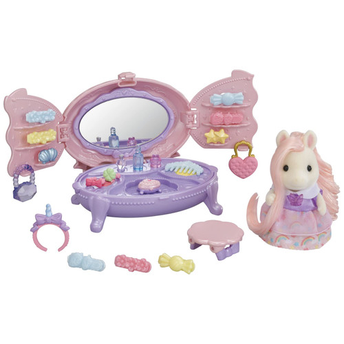 Calico Critters Pony's Vanity Dresser Set, Dollhouse Playset with Figure and Accessories Calico Critters Pony's Vanity Dresser Set, Dollhouse Playset with Figure and Accessories