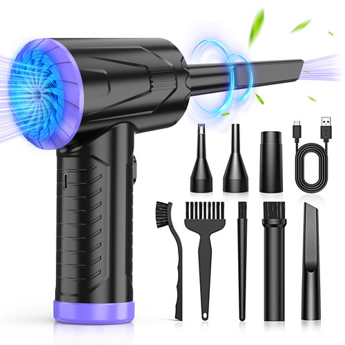 Compressed Air Duster Keyboard Cleaner-Cordless Electric Air Duster for Computer PC 110000RPM Canned Air Blower Spray Can Car Duster Cleaning