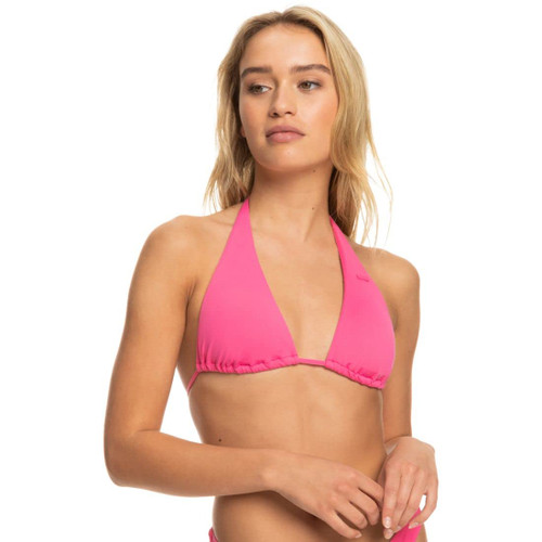 Roxy Women's Standard Solid Beach Classics Elongated Bikini Top, Shocking Pink 232