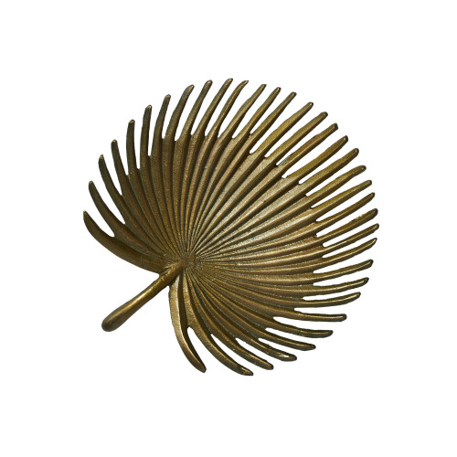 Creative Co-Op Aluminum Palm Frond, Antique Gold Finish Decorative Tray