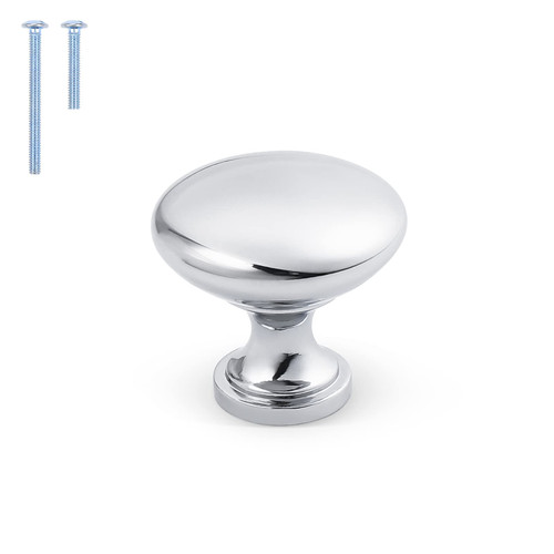 Orger 30 Pack Kitchen Cabinet Pulls Polished Chrome Drawer Pulls Dresser Drawer Knobs Chrome Dresser Knobs Round Mushroom Knobs, 1.18 Inch (30mm) Diameter