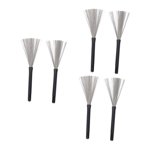 ERINGOGO 3 Pairs Drum Brush Drum Sticks Jazz Drum Retractable Brush Drum Stick Brush Jazz Drum Special Brush Drum Stick Retractable Brush Drum Wire Brush Stainless Steel Roller Stick