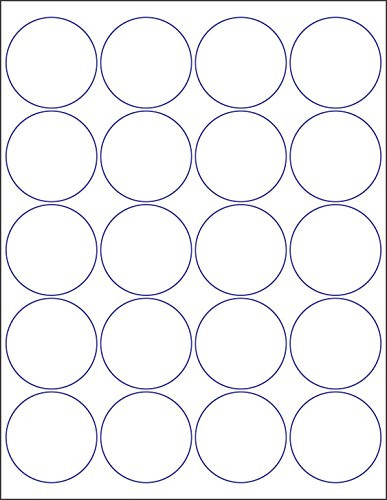 NextDayLabels - Laser/Ink Jet White Labels (2" Round for None Bleed Printing - 20 Per Page | 5,000 Labels)