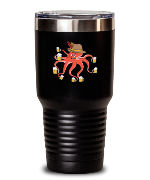 30 oz Tumbler Stainless Steel InsulatedFunny Oktoberfest Octopus
