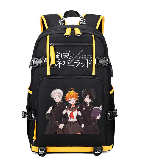 ISaikoy Anime The Promised Neverland Backpack Bookbag Laptop Bag Shoulder Bag Daypack School Bag M10