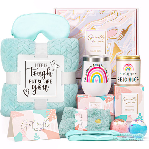 Get Well Soon Gifts for Women, Care Package Get Well Gift Basket for Sick Friends, Sympathy Gifts Thinking of you After Surgery Feel Better Self Care Gifts, Birthday Gifts for Women w/ Tumbler Blanket Get Well Soon Gifts for Women, Care Package Get Well Gift Basket for Sick Friends, Sympathy Gifts Thinking of you After Surgery Feel Better Self Care Gifts, Birthday Gifts for Women w/ Tumbler Blanket