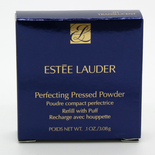 Estee Lauder Perfecting Pressed Powder Refill With Puff 01 Translucent Small Size 0.1 Ounce / 3.08 Gram