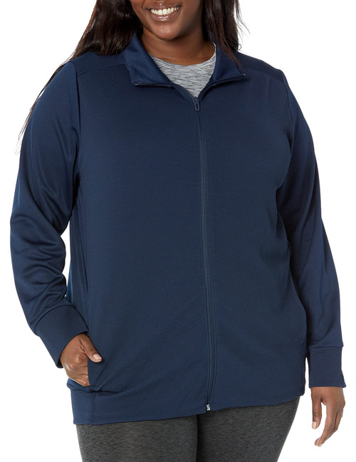 adidas Golf Women's Standard Textured Full-Zip Jacket (Plus Size), Collegiate Navy, 2X