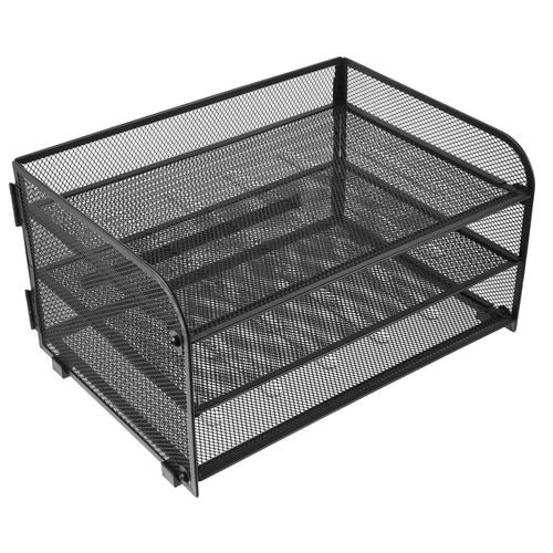 HONMEET Desk Tray Drawer Paper Trays for Desk Stackable Letter Tray Desk Organizer Desk Organizer Tray Desktop Organizer 3 Tier Tray Outbox Tray for Desk Office Storage Printer Paper Metal