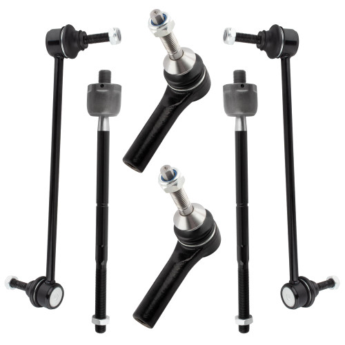 WEDOAUTO 6Pcs Suspension Kit Front Inner Tie Rod End Outer Tie Rod End + Sway Bar End Link Fit For Ford Taurus 2009, For Ford Taurus X 2009, For Mercury Sable 2009 EV800580 K750019 K750048 ES800222
