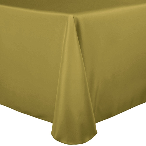 ULTIMATE TEXTILE 60 x 120-Inch Oval Polyester Linen Tablecloth Acid Green