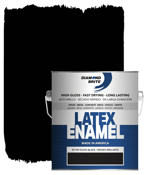 Diamond Brite Paint Interior & Exterior Latex Gloss Enamel Paint 1 Gallon in Black 82100-1