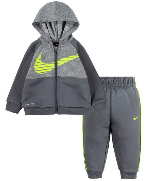 Nike Baby Boys' Therma Dri-Fit 2-Piece Tracksuit Pants Set (Grey (66G807), 12 Months)