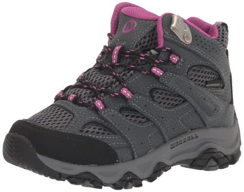 Merrell Moab 3 MID WTRPF Hiking Shoe, Granite/Berry, 12 US Unisex Big Kid