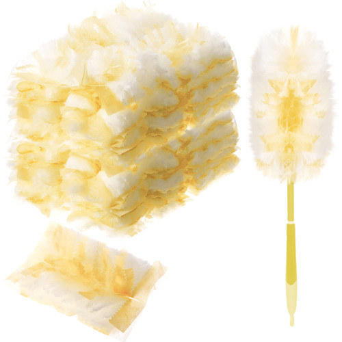 Vesici Duster Refills Bulk Disposable Replacement Thickened Duster Refills Replacement Head for Cleaning Home, Office, Blinds, Ceiling Fans, Furniture and More (Yellow,100 Pcs)