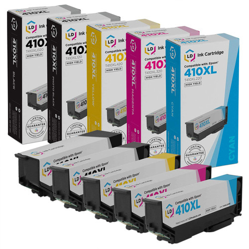LD Products Remanufactured Ink Cartridge Replacement for Epson 410XL High Yield (Black, Cyan, Magenta, Yellow, Photo Black, 5-Pack) LD Products Remanufactured Ink Cartridge Replacement for Epson 410XL High Yield (Black, Cyan, Magenta, Yellow, Photo Black, 5-Pack)