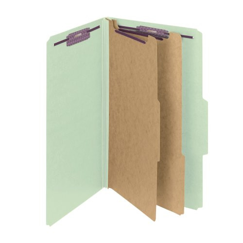 Smead Pressboard Classification File Folder with SafeSHIELD Fasteners, 2 Dividers, 2" Expansion, Legal Size, Gray/Green, 10 per Box (19076) Smead Pressboard Classification File Folder with SafeSHIELD Fasteners, 2 Dividers, 2" Expansion, Legal Size, Gray/Green, 10 per Box (19076)