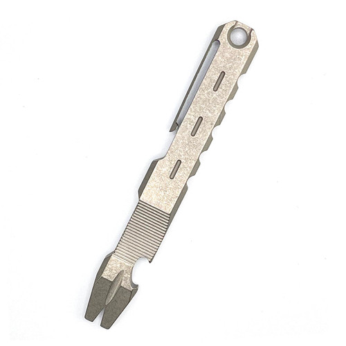 Hamans Titanium EDC Pry Bar with Nail Puller Bottle Opener Function with Pocket Clip EDC Tool (Grey)