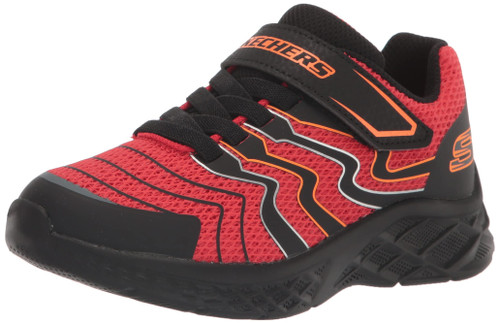 Skechers Kids Boy's MICROSPEC II-TROMSON Sneaker, Black/Red, 2 Little Kid