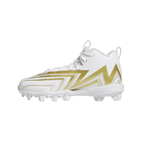 adidas Freak Spark 23 Football Shoe, White/Off White/Gold, 4 US Unisex Big Kid