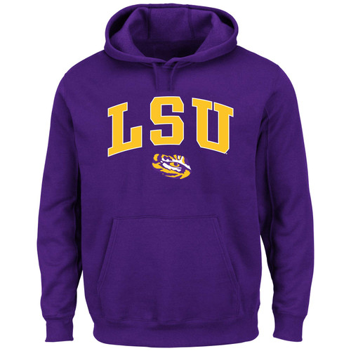 NCAA Men's Big and Tall Fleece Hood LSU Tigers, PURPLE, 2X