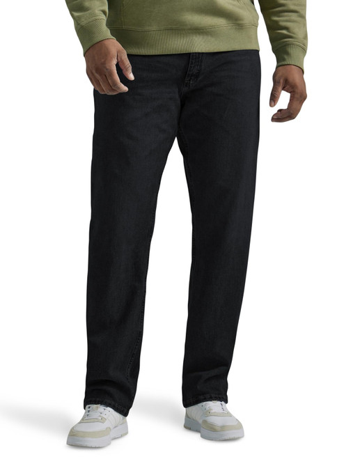 Lee Men's Big & Tall Legendary Relaxed Straight Jean, Overdye Black, 50W x 28L