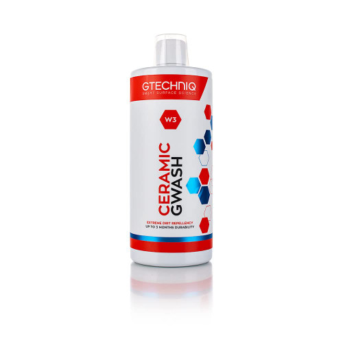 Gtechniq - W3 Ceramic GWash - All-in-one Shampoo; Hydrophobic Coating; Lifts and Captures Dirt Particles; Sleek Finish; Paint Protection; Easy Application (1 Liter)