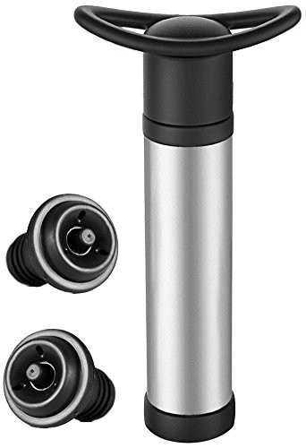 Wine Stopper & Vacuum Pump,Steel Wine Stopper, Wine Aerator Pourer Wine Decanter Spout, Wine Tool Kit, Black