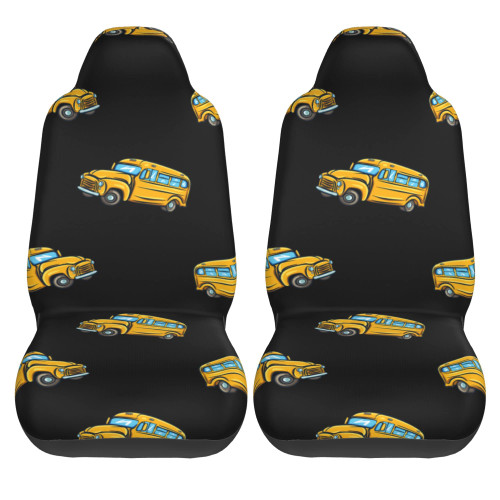 LAKIMCT School Bus Car Seat Covers Vehicle Front Seat Covers Universal Fit Seat Protector (2 Pcs)