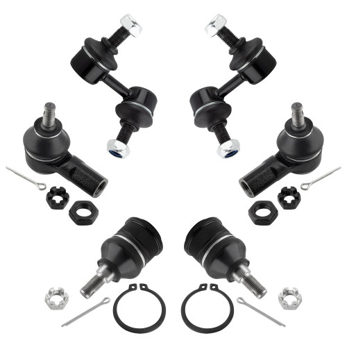 YMAUGP 6pc Front Sway Bar Links Lower Ball Joints Outer Tie Rod End Kit K90454 K90455 K90332 ES3581 for Acura EL 2001-2005, for Honda Civic 2001-2005 Coupe Sedan Body Type